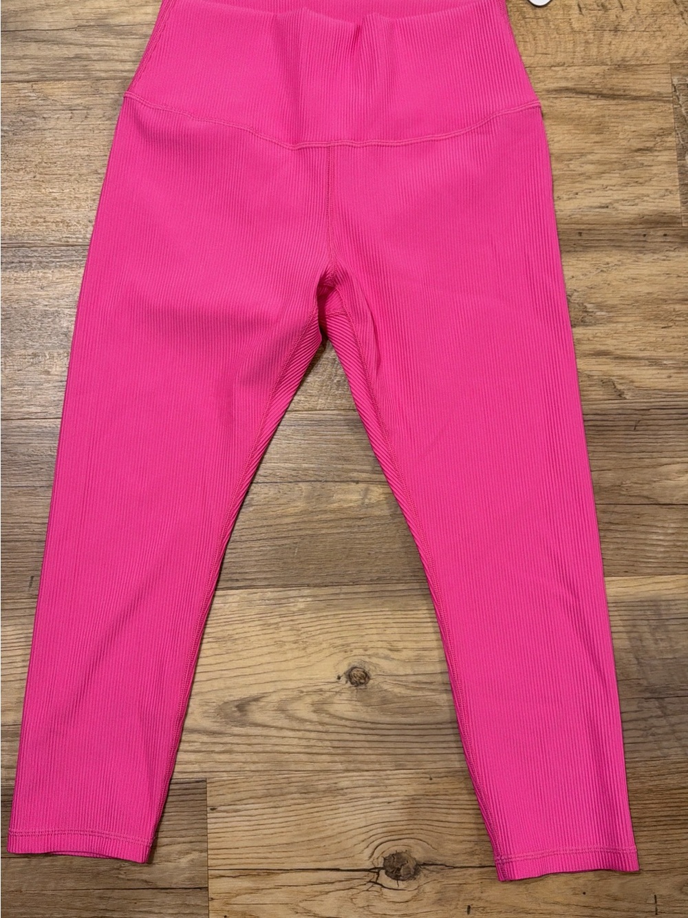 High-Rise Ribbed Leggings in Vibrant Pink